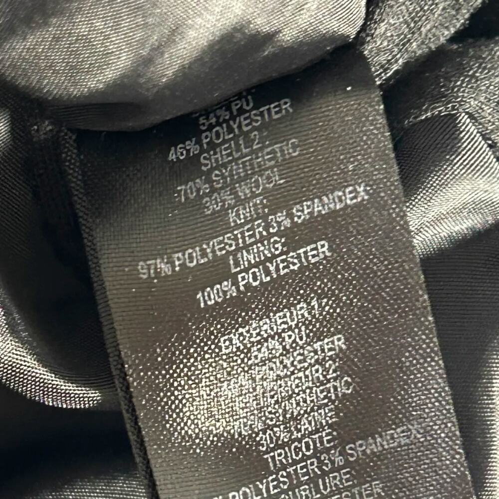 Ivanka Trump Tweed Faux Leather Jacket Black Zip Front Moto Blazer PS - Picture 8 of 8